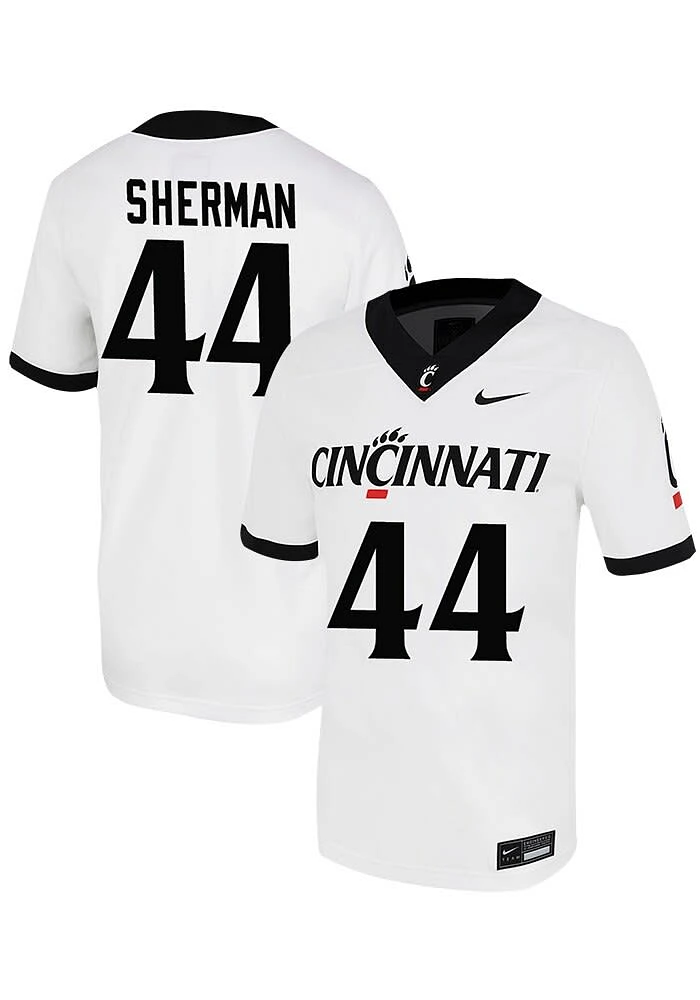 Francis Sherman  Nike Cincinnati Bearcats White NIL Game Name And Number Football Jersey