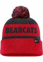 Nike Cincinnati Bearcats Red C12360 - NK PEAK STRIPE BEANIE Mens Knit Hat