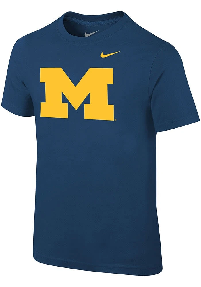 Nike Michigan Wolverines Boys Blue Core Short Sleeve T-Shirt