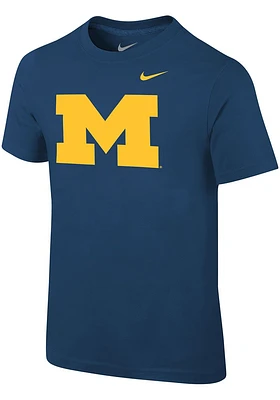 Nike Michigan Wolverines Boys Blue Core Short Sleeve T-Shirt