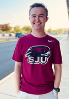 Nike Saint Josephs Hawks Cardinal Logo Short Sleeve T Shirt