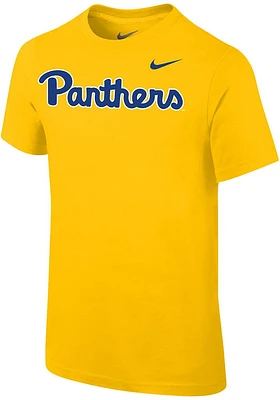 Nike Pitt Panthers Youth Gold Wordmark Short Sleeve T-Shirt