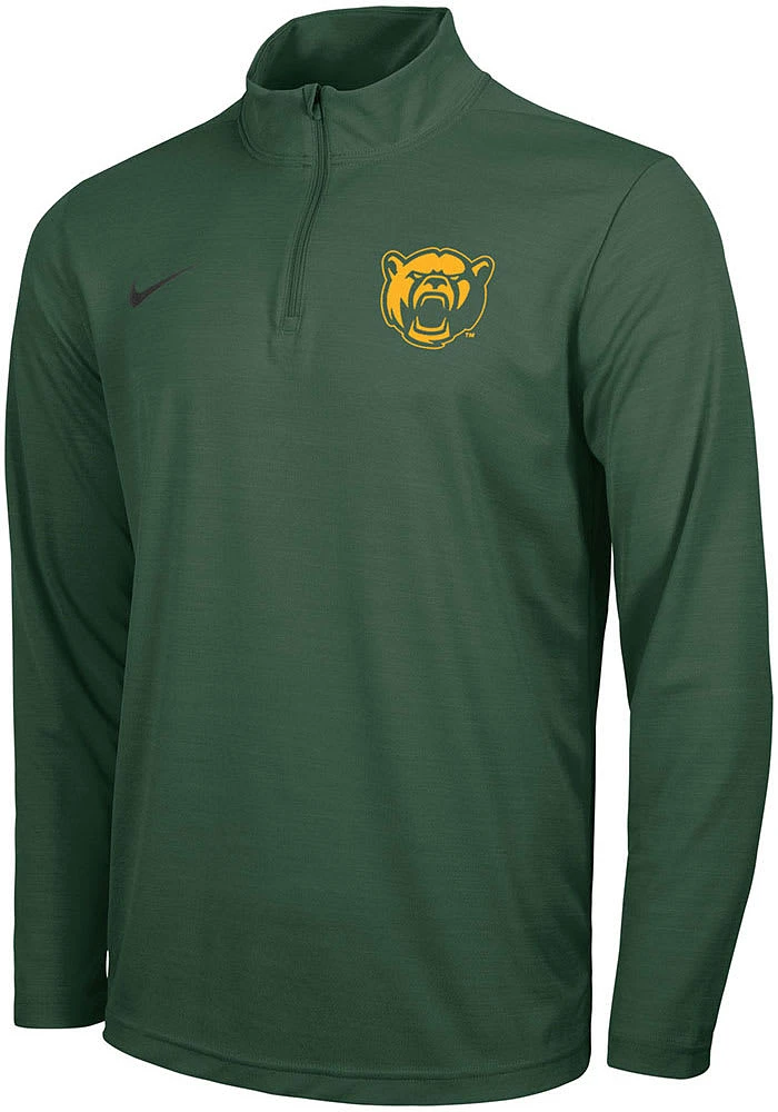 Nike Baylor Bears Mens Green Intensity Long Sleeve Qtr Zip Pullover