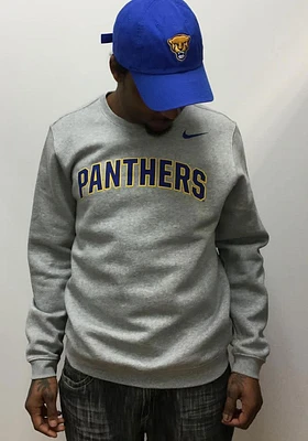 Nike Pitt Panthers Mens Club Fleece Long Sleeve Crew Sweatshirt