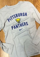 Nike Pitt Panthers Grey Logo Marled Long Sleeve T Shirt