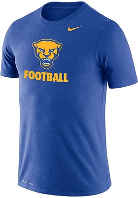 Nike Pitt Panthers Blue Legend Football Design Short Sleeve T Shirt
