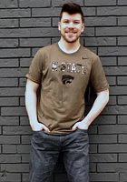 Nike K-State Wildcats Olive Wordmark Powercat Short Sleeve T Shirt