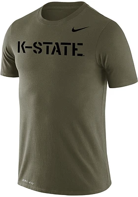 Nike K-State Wildcats Olive Wordmark Short Sleeve T Shirt
