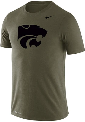 Nike K-State Wildcats Olive Power Cat Short Sleeve T Shirt