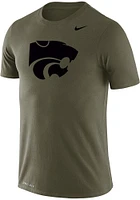 Nike K-State Wildcats Olive Power Cat Short Sleeve T Shirt