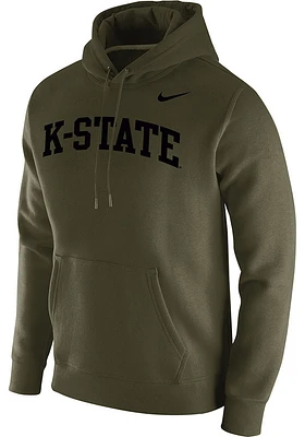 Nike K-State Wildcats Mens Olive Long Sleeve Hoodie
