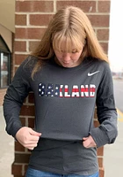 Nike Oakland University Golden Grizzlies Grey Americana Long Sleeve T Shirt