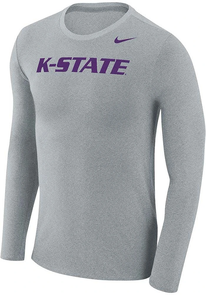 Nike K-State Wildcats Grey Marled Long Sleeve T Shirt