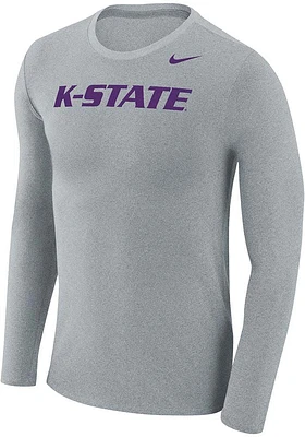 Nike K-State Wildcats Grey Marled Long Sleeve T Shirt