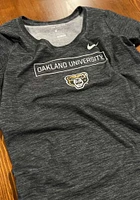 Nike Oakland University Golden Grizzlies Womens Black Dry Slub Short Sleeve T-Shirt