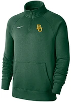 Nike Baylor Bears Mens Green Club Long Sleeve Qtr Zip Pullover