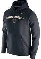 Nike Oakland University Golden Grizzlies Mens Black Arch Mascot Club Long Sleeve Hoodie
