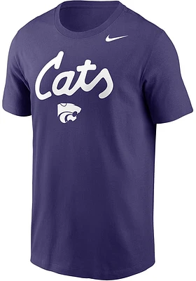 Nike K-State Wildcats Dri-FIT Cats Script Short Sleeve T Shirt