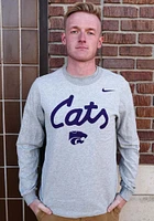 Nike K-State Wildcats Grey Dri-FIT Cats Script Long Sleeve T Shirt