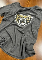 Nike Oakland University Golden Grizzlies Womens Black Triblend Mid-V Short Sleeve T-Shirt