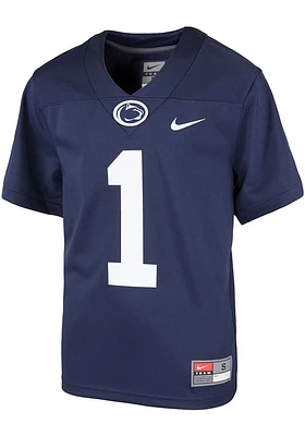 Nike Penn State Nittany Lions Toddler Navy Blue Sideline Replica No 1 Football Jersey