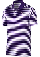 Nike K-State Wildcats Mens Purple Golf Victory Stripe Short Sleeve Polo