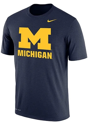 Nike Michigan Wolverines Blue Dri-FIT Name Drop Short Sleeve T Shirt