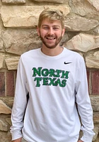 Nike North Texas Mean Green White Dri-FIT Wordmark Long Sleeve T Shirt