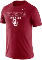 Nike Oklahoma Sooners Crimson Legend Name Drop Over Logo Short Sleeve T Shirt