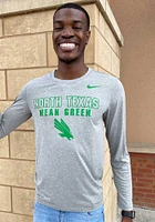 Nike North Texas Mean Green Grey Legend Arch Mascot Long Sleeve T-Shirt