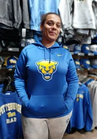 Nike Pitt Panthers Mens Blue Arch Mascot Therma Hood