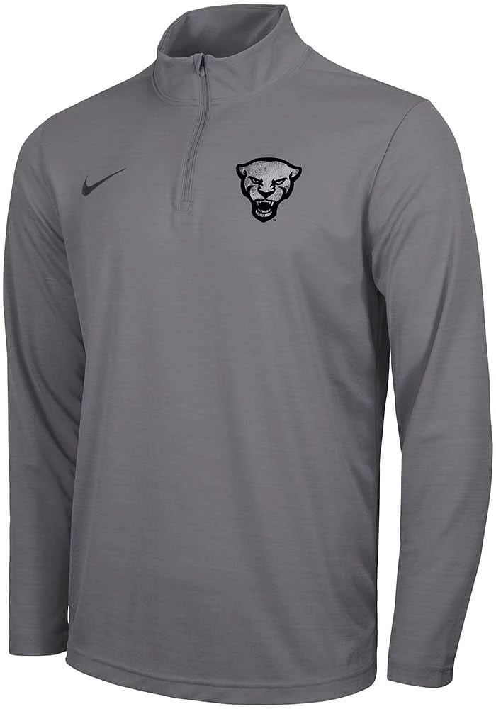 Nike Pitt Panthers Mens Grey Forged The Future Intensity Long Sleeve Qtr Zip Pullover