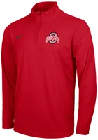 Nike Ohio State Buckeyes Mens Red Intensity Long Sleeve Qtr Zip Pullover