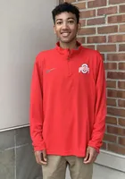 Nike Ohio State Buckeyes Mens Red Intensity Long Sleeve Qtr Zip Pullover