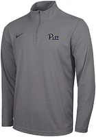 Nike Pitt Panthers Mens Grey Intensity Long Sleeve Qtr Zip Pullover