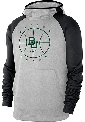 Nike Baylor Bears Mens Grey Spotlight Basketball Hood