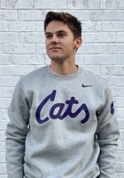 Nike K-State Wildcats Mens Grey 2019 Football Club Fleece Long Sleeve Crew Sweatshirt
