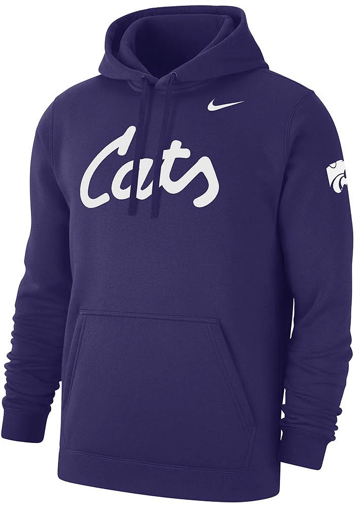 Nike K-State Wildcats Mens 2019 Football Club Fleece Long Sleeve Hoodie
