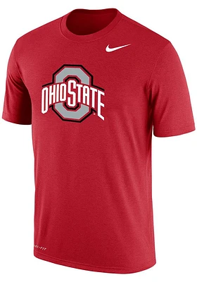 Nike Ohio State Buckeyes Red Big Logo Dri-FIT Short Sleeve T Shirt