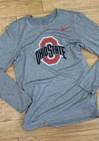 Nike Ohio State Buckeyes Grey Legend Logo Long Sleeve T-Shirt