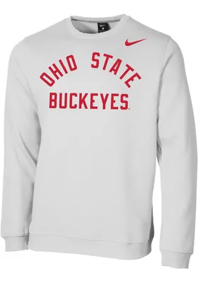 Nike Ohio State Buckeyes Mens Club Fleece Long Sleeve Crew Sweatshirt