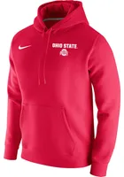 Nike Ohio State Buckeyes Mens Red Club Fleece Standard Long Sleeve Hoodie