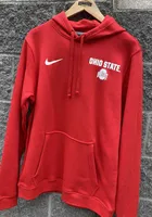 Nike Ohio State Buckeyes Mens Red Club Fleece Standard Long Sleeve Hoodie