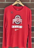 Nike Ohio State Buckeyes Red Dri-FIT Hockey Long Sleeve T Shirt