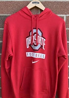 Nike Ohio State Buckeyes Mens Red Football Club Fleece Long Sleeve Hoodie