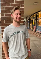 Nike Michigan State Spartans Grey Dri-FIT Arch Name Short Sleeve T Shirt