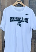 Nike Michigan State Spartans White Dri-FIT Stacked Short Sleeve T Shirt
