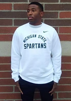 Nike Michigan State Spartans Mens Club Fleece Long Sleeve Crew Sweatshirt
