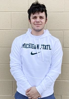 Nike Michigan State Spartans Mens White Club Fleece Long Sleeve Hoodie