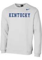 Nike Kentucky Wildcats Mens Wordmark Club Fleece Long Sleeve Crew Sweatshirt